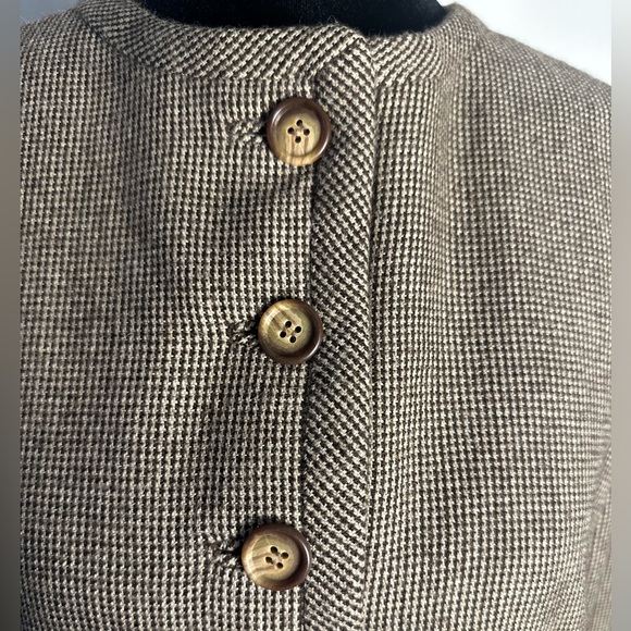 MARTHA Vintage Tweed Wool Long Sleeve Three Button Closure Dress Women’s Size 8 - Picture 4 of 16